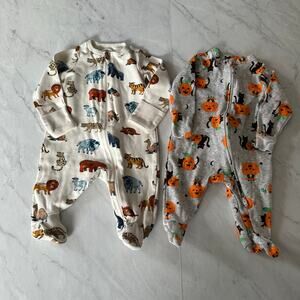 Old Navy Wonder nation Sleeper one piece sz 0-3 months baby animals halloween